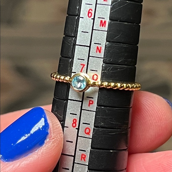 18k Gold Vermeil Sterling Silver Caviar Gemstone Solitaire Dainty Stacker Rings - Picture 7 of 8